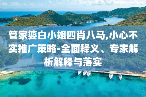 管家婆白小姐四肖八马,小心不实推广策略-全面释义、专家解析解释与落实
