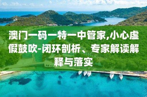 澳门一码一特一中管家,小心虚假鼓吹-闭环剖析、专家解读解释与落实