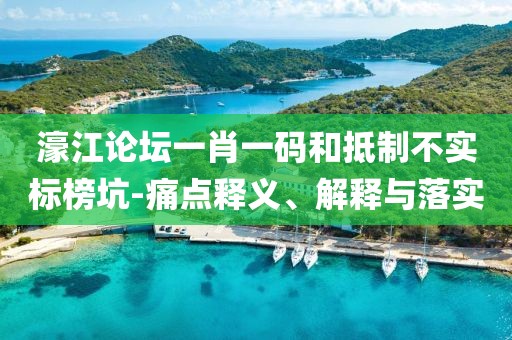 濠江论坛一肖一码和抵制不实标榜坑-痛点释义、解释与落实